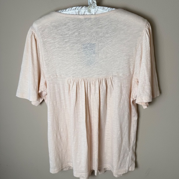 NWT Lucky Brand Embroidered Peasant Top Womens Small Peach Pink Blouse Shirt NEW - Picture 2 of 8